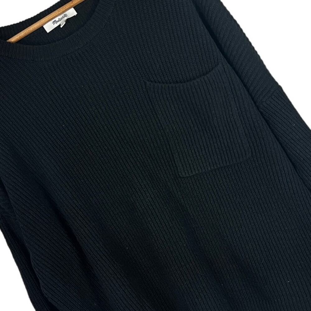 MADEWELL Women's XXL Black Thompson Pocket Pullover Cotton Blend Staple‎ Sweater